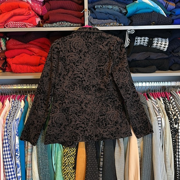 Loft brown/black velvety cinch waist front zipper 2 pocket light jacket size XS - Picture 3 of 3